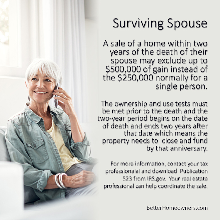 Surviving Spouse Exclusion of Gain