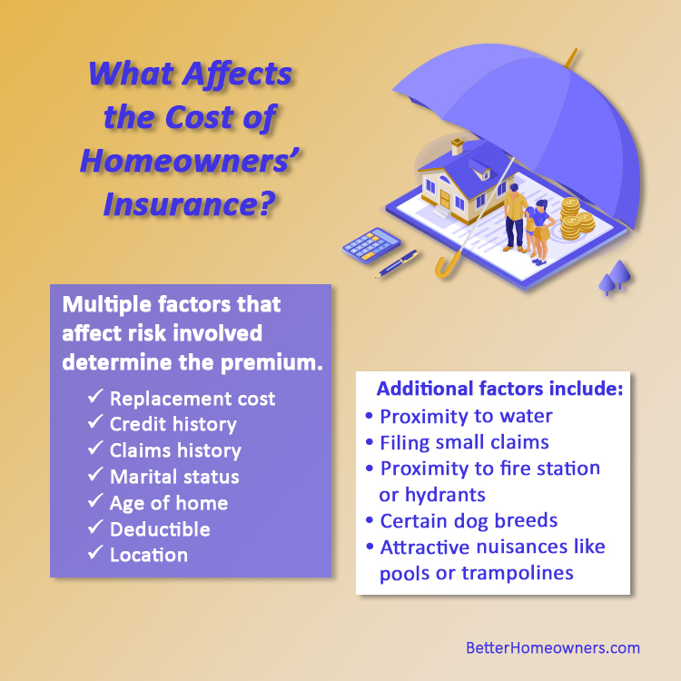 What affects the cost of homeowners
