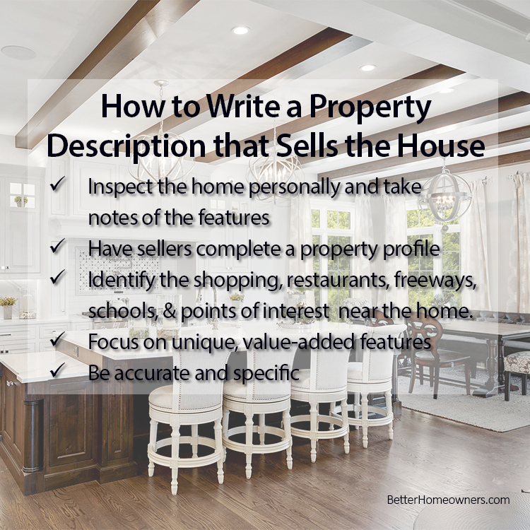 How to write a property description that sells the house.