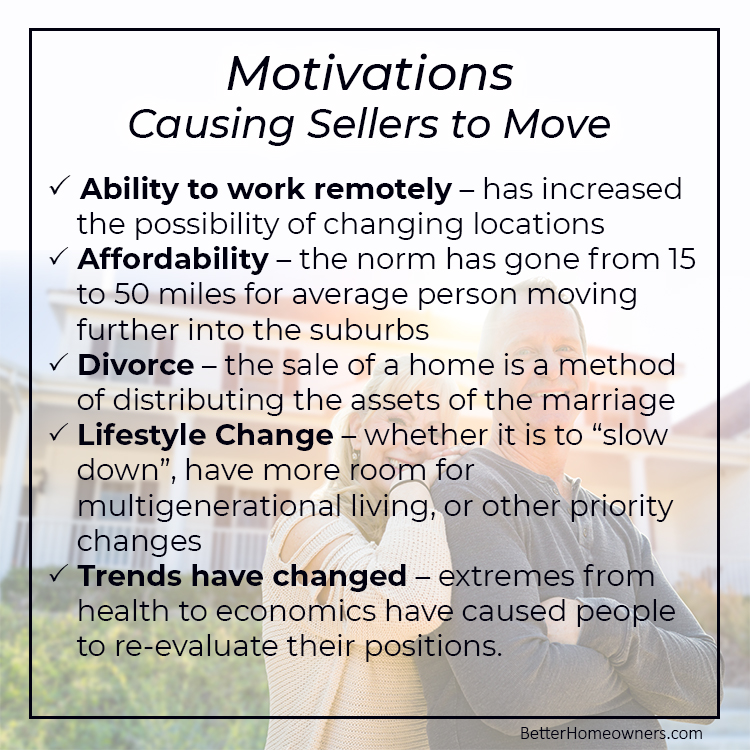 Motivations causing sellers to move