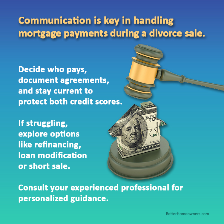 Handling mortgage payments during a divorce sale